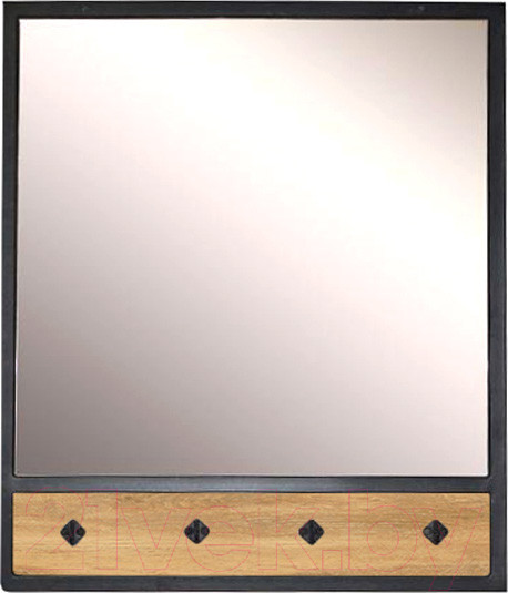 Изображение товара Зеркало Древпром С крючками (небраска/черный матовый)