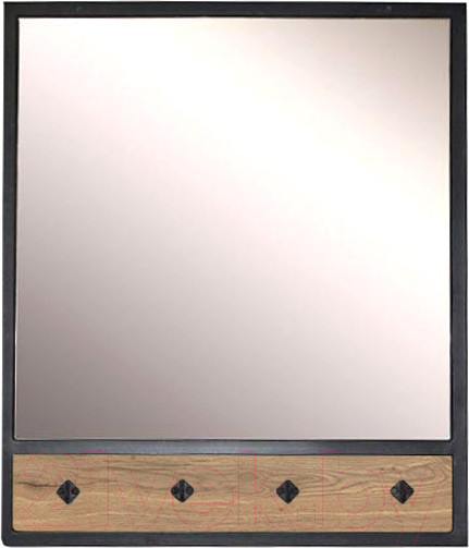 Изображение товара Зеркало Древпром С крючками (галифакс/черный матовый)