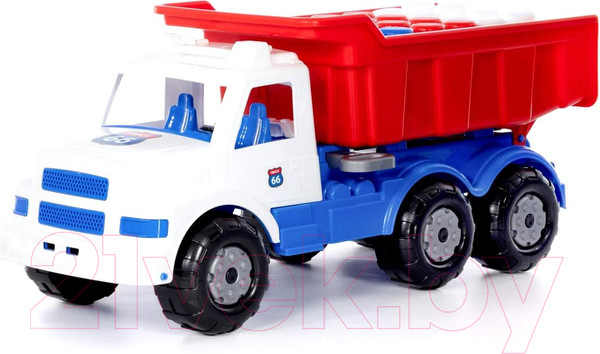 Изображение товара Самосвал игрушечный Полесье Буран №3 с конструктором / 94315 (белый/синий)