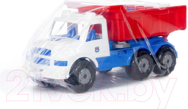 Изображение товара Самосвал игрушечный Полесье Буран №3 с конструктором / 94315 (белый/синий)