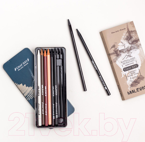 Изображение товара Набор цветных карандашей Малевичъ 197901 (8шт)