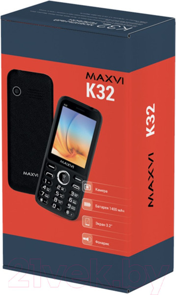 Изображение товара Мобильный телефон Maxvi K32 (черный+ЗУ)