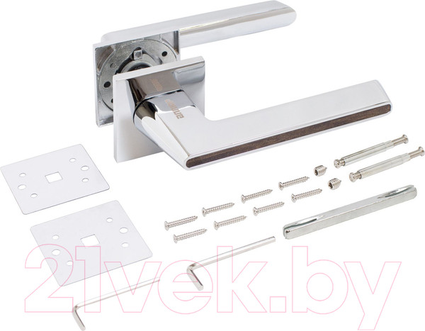 Изображение товара Ручка дверная Аллюр АРТ Адель 852KOD (хром/коричневое дерево)