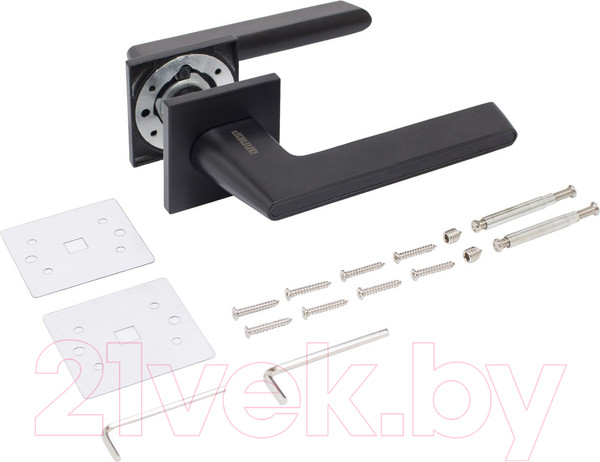 Изображение товара Ручка дверная Аллюр АРТ Адель BL/BL 85150 (матовый черный)