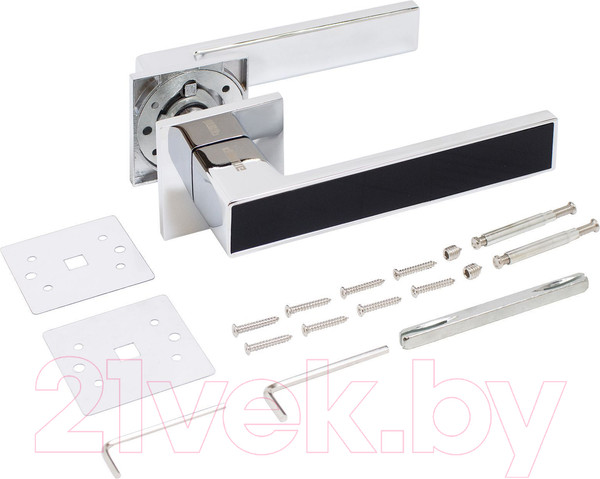 Изображение товара Ручка дверная Аллюр Арт Лана CP/BL 86215 (хром/черный)