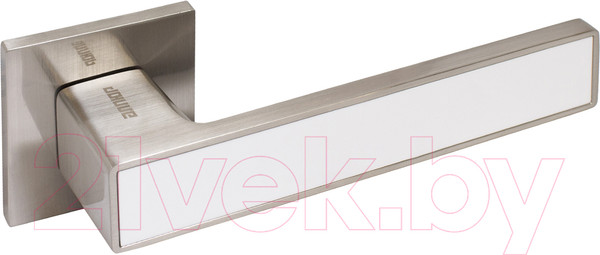 Изображение товара Ручка дверная Аллюр Арт Лана SN/W 86811 (матовый никель/белый)