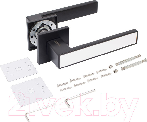 Изображение товара Ручка дверная Аллюр Арт Лана BL/W 861511 (матовый черный/белый)