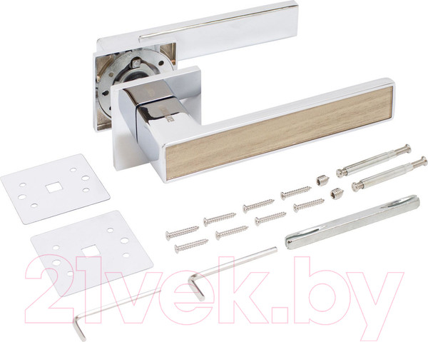 Изображение товара Ручка дверная Аллюр Арт Лана 862SSD (хром/светло-серое дерево)