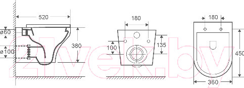 Изображение товара Унитаз подвесной с инсталляцией WeltWasser Amberg 506 + Odenbach 004 GL-WT + Amberg RD-WT