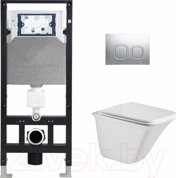 Изображение товара Унитаз подвесной с инсталляцией WeltWasser Amberg 506 + Rotbach 004 GL-WT + Amberg RD-CR