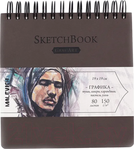 Изображение товара Скетчбук Малевичъ GrafArt / 401210 (80л, коричневый)