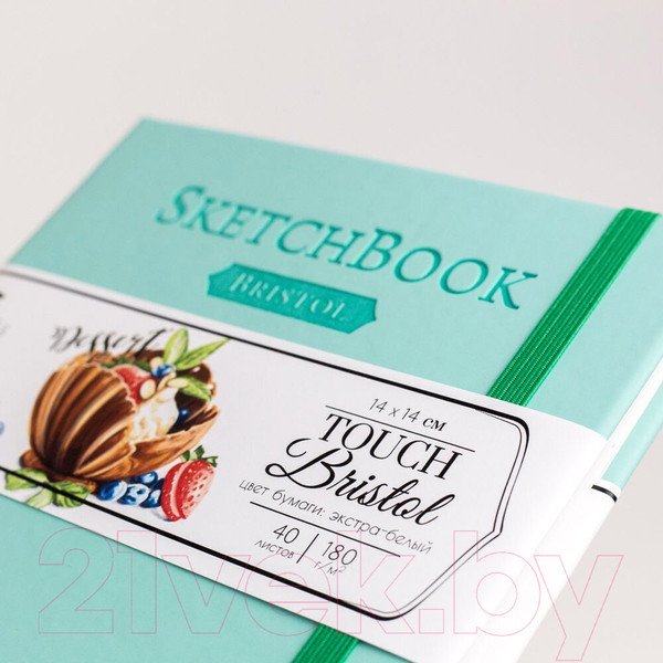 Изображение товара Скетчбук Малевичъ Bristol Touch / 401234 (40л, мятный)