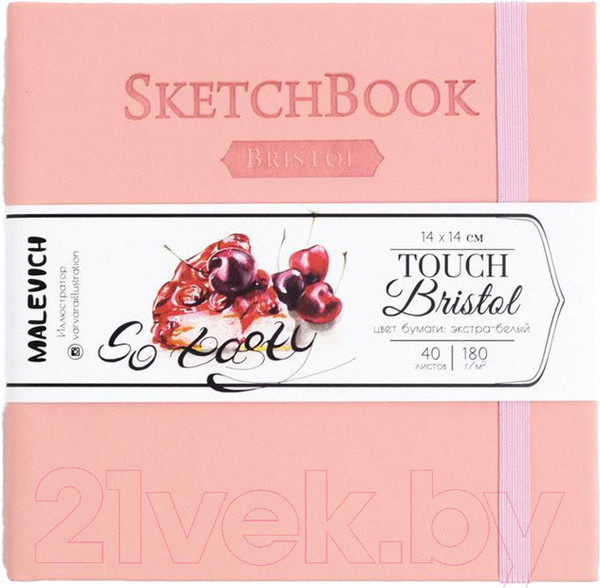 Изображение товара Скетчбук Малевичъ Bristol Touch / 401233 (40л, розовый)