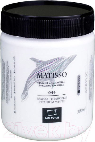 Изображение товара Акриловая краска Малевичъ Matisso / 617444 (3000мл, белила титановые)