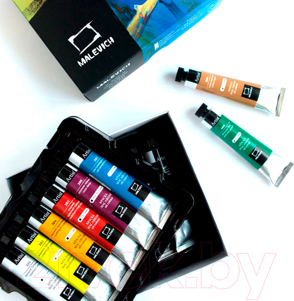 Изображение товара Масляные краски Малевичъ 520007 (12 цветов, 20мл)