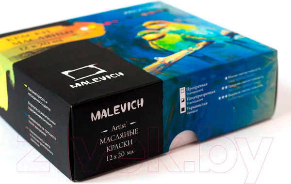 Изображение товара Масляные краски Малевичъ 520007 (12 цветов, 20мл)