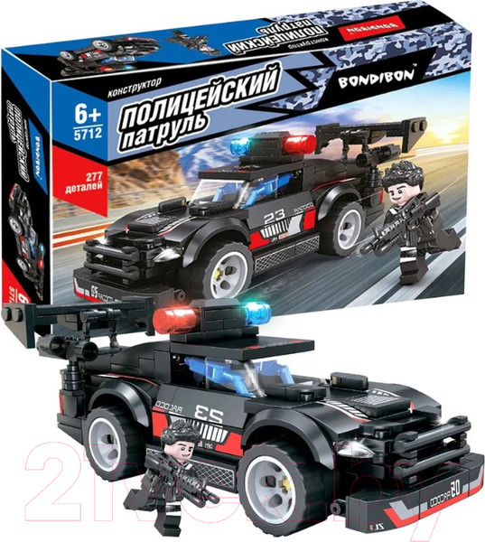 Изображение товара Конструктор Bondibon Полицейский патруль Машина / ВВ5712 (277эл)