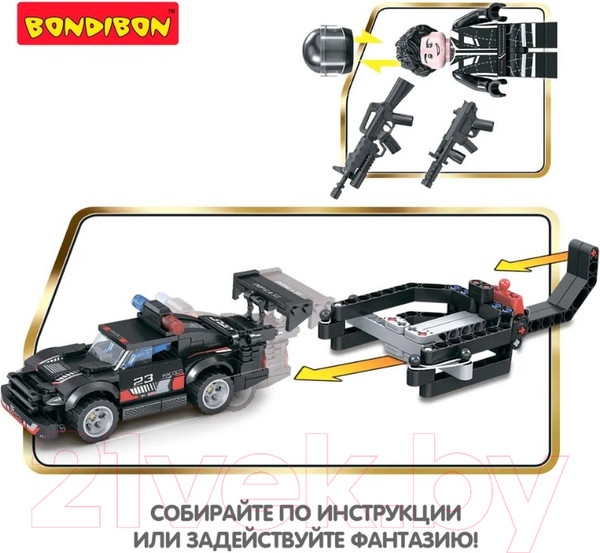 Изображение товара Конструктор Bondibon Полицейский патруль Машина / ВВ5712 (277эл)