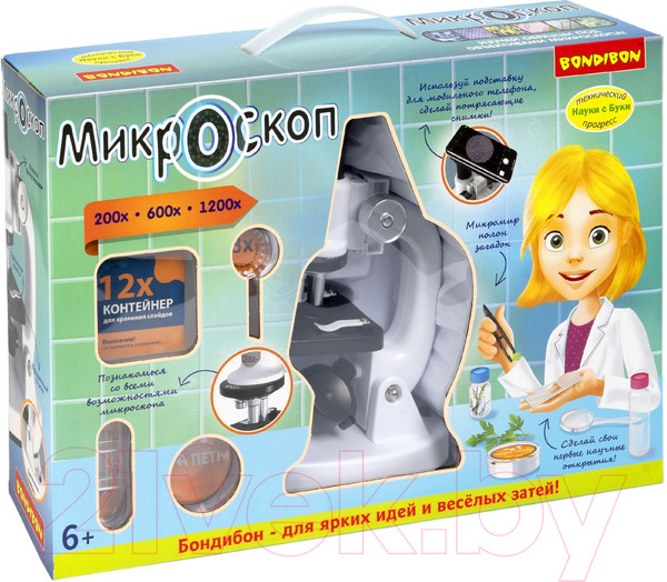 Изображение товара Микроскоп оптический Bondibon Французские опыты. Науки с Буки / ВВ5656