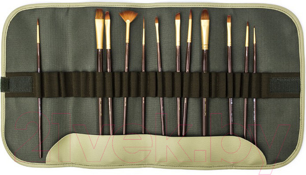 Изображение товара Набор кистей Малевичъ Claude / 754801 (12шт, оливковый)