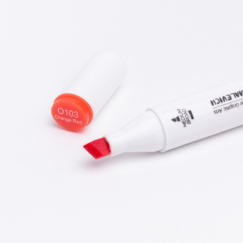 Изображение товара Маркер перманентный Малевичъ GrafArt Brush 190064 (оранжево-красный)