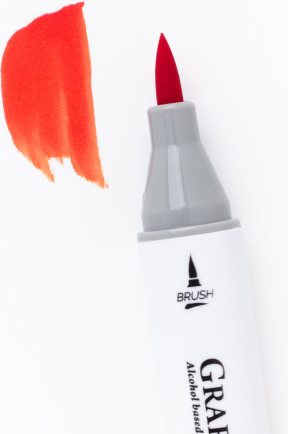 Изображение товара Маркер перманентный Малевичъ GrafArt Brush 190064 (оранжево-красный)