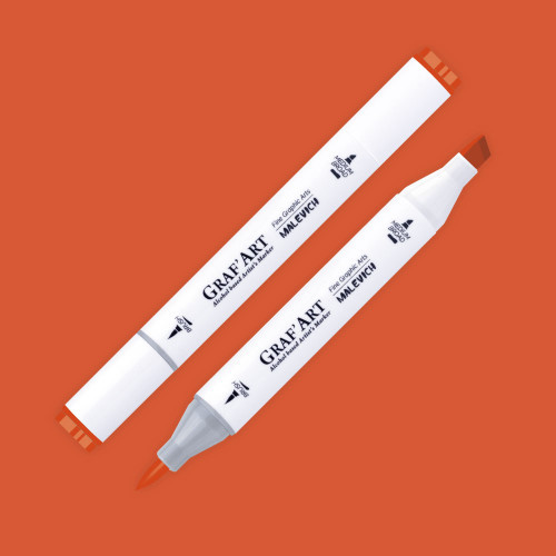 Изображение товара Маркер перманентный Малевичъ GrafArt Brush 190064 (оранжево-красный)