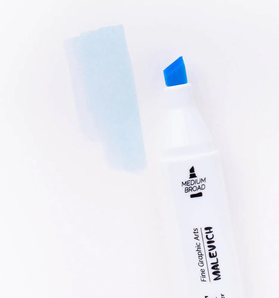 Изображение товара Маркер перманентный Малевичъ GrafArt Brush 190021 (голубой лед)