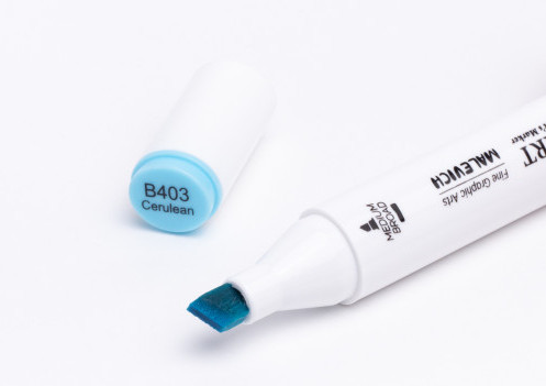 Изображение товара Маркер перманентный Малевичъ GrafArt Brush 190118 (церулеум)