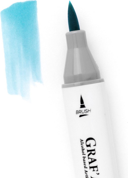 Изображение товара Маркер перманентный Малевичъ GrafArt Brush 190007 (бирюзовый светлый)