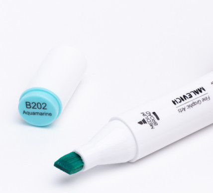 Изображение товара Маркер перманентный Малевичъ GrafArt Brush 190001 (аквамарин)