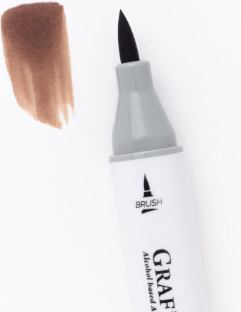 Изображение товара Маркер перманентный Малевичъ GrafArt Brush 190041 (коричневый светлый)