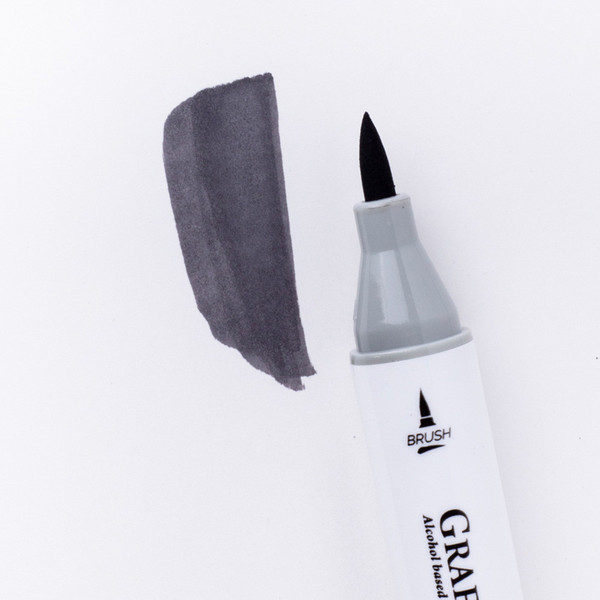 Изображение товара Маркер перманентный Малевичъ GrafArt Brush 190090 (серый теплый 10)