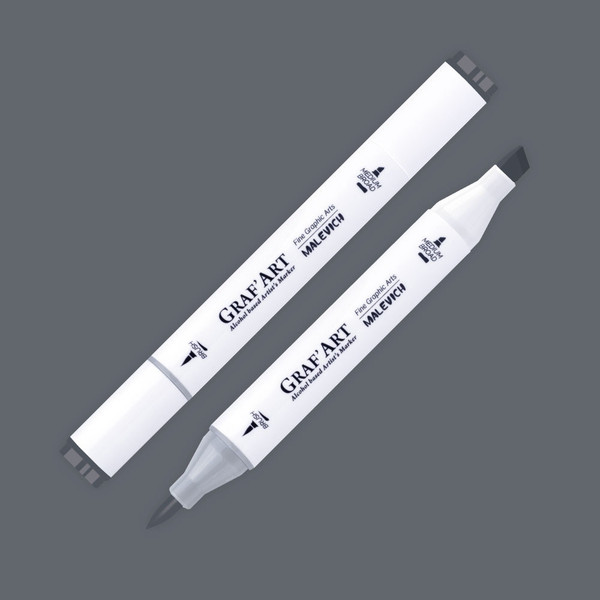Изображение товара Маркер перманентный Малевичъ GrafArt Brush 190095 (серый холодный 10)