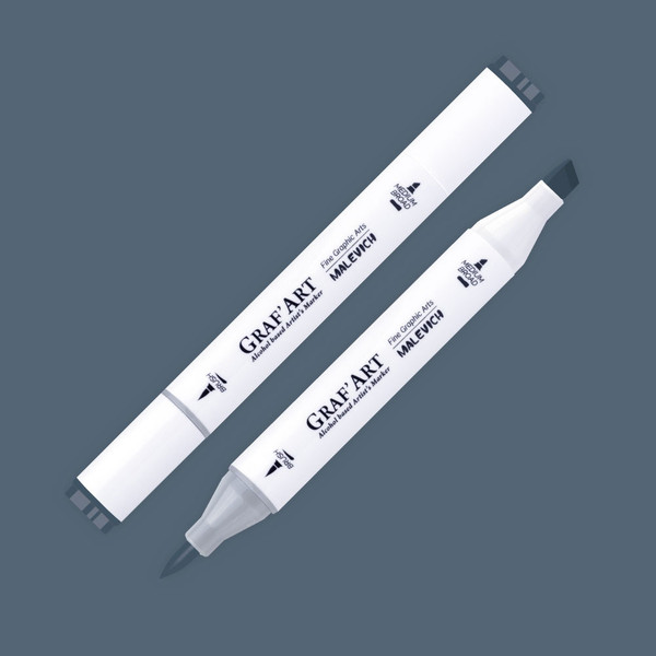 Изображение товара Маркер перманентный Малевичъ GrafArt Brush 190085 (серый голубой 5)