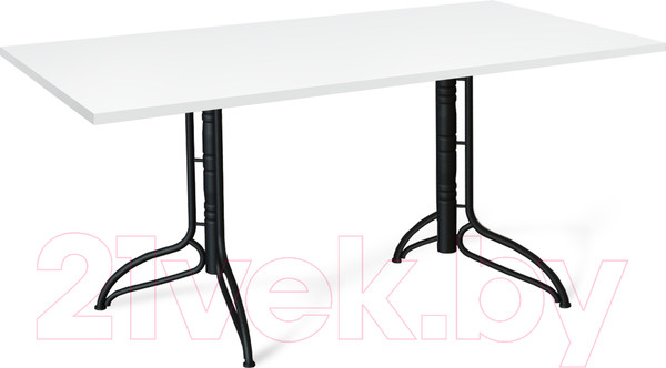 Изображение товара Обеденный стол Sheffilton SHT-TU20/TT 120/80 ЛДСП (черный муар/белый)