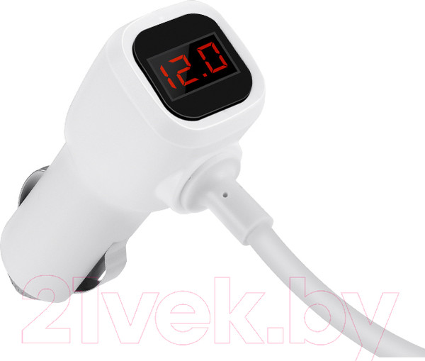 Изображение товара Зарядное устройство автомобильное Hoco Z13 (0.55м, серебристый)