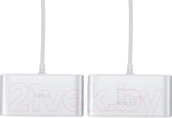 Изображение товара Зарядное устройство автомобильное Hoco Z13 (0.55м, серебристый)