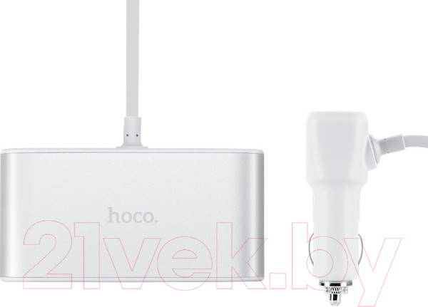 Изображение товара Зарядное устройство автомобильное Hoco Z13 (0.55м, серебристый)