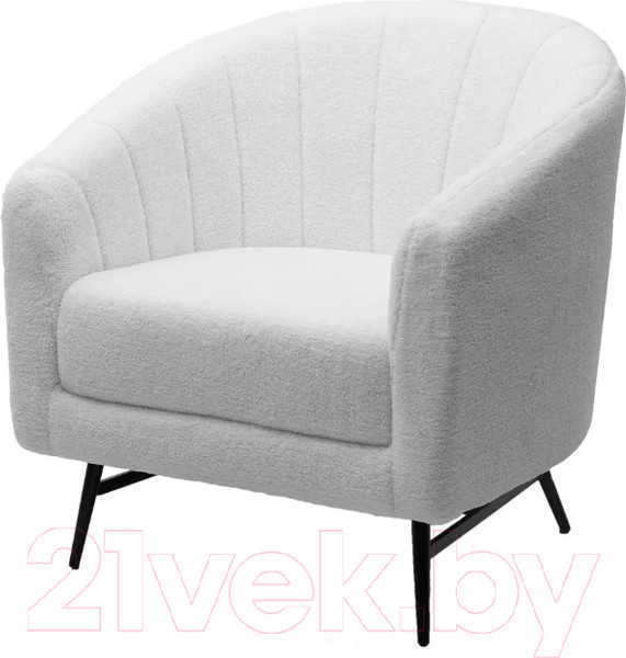 Изображение товара Кресло мягкое M-City Kalmar / 629M04955 (Nini-01 белый Teddy/черный)