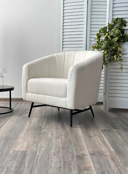 Изображение товара Кресло мягкое M-City Kalmar / 629M04955 (Nini-01 белый Teddy/черный)