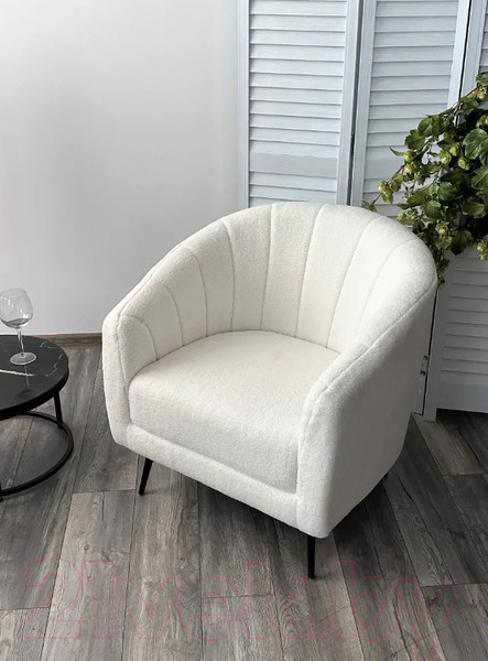 Изображение товара Кресло мягкое M-City Kalmar / 629M04955 (Nini-01 белый Teddy/черный)