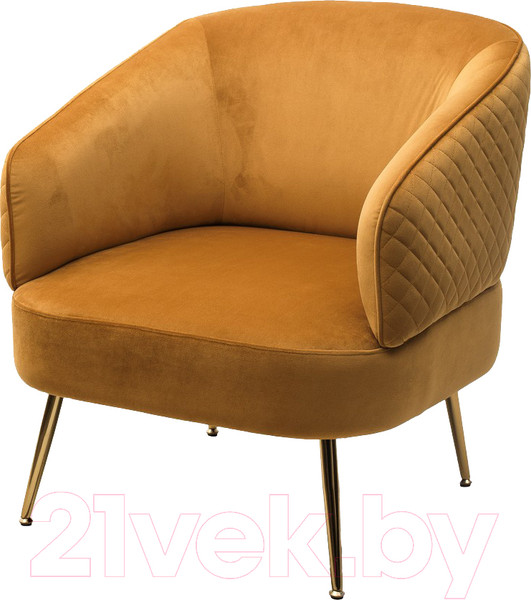 Изображение товара Кресло мягкое M-City Mussels / 629M04944 (Bluvel-68 желтый велюр/золото)