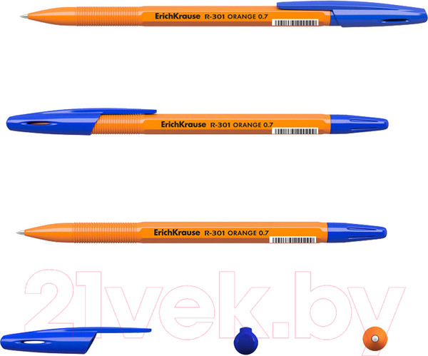Изображение товара Набор шариковых ручек Erich Krause R-301 Orange Stick / 56614 (8шт, синий)