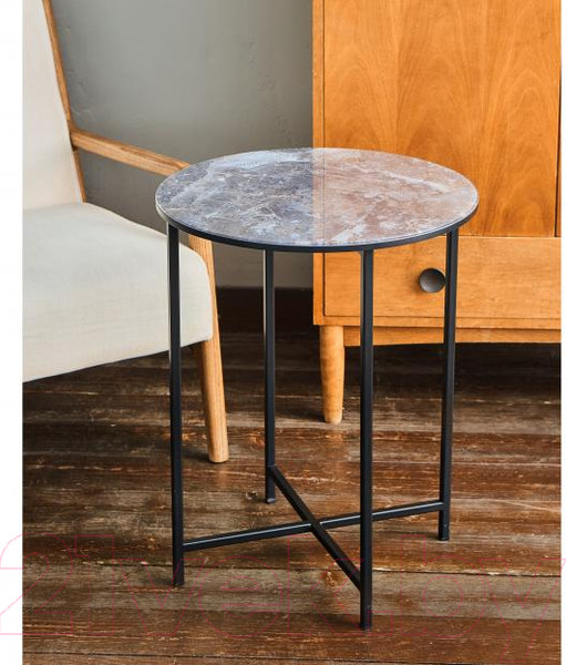 Изображение товара Журнальный столик Древпром М87 ДП1-03-04 48x48x61 (мрамор королевский)