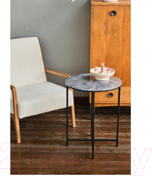 Изображение товара Журнальный столик Древпром М87 ДП1-03-04 48x48x61 (мрамор королевский)