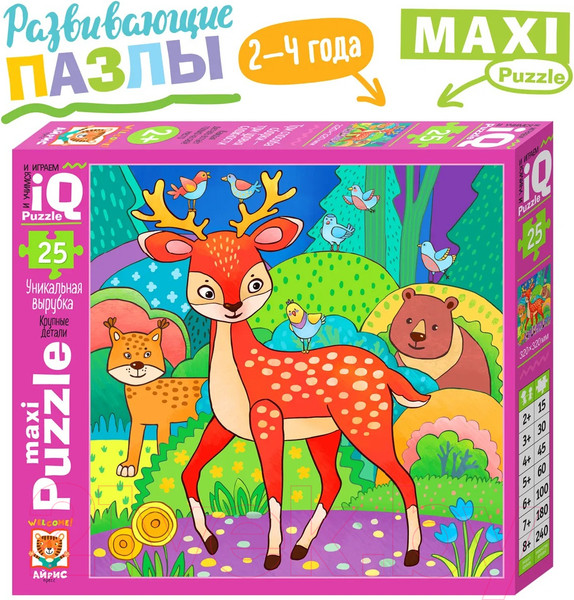 Изображение товара Развивающая игра Айрис-пресс IQ Макси. Олень в лесу 2+ / 9785811282258 (25эл)