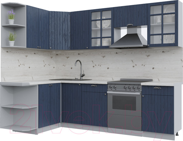 Изображение товара Кухонный гарнитур Интерлиния Берес 1.5x2.6 левая (дуб королевский/бискайская сосна)