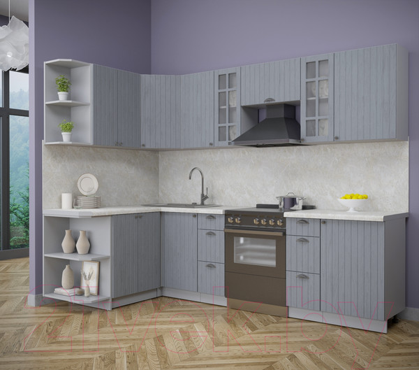 Изображение товара Кухонный гарнитур Интерлиния Берес 1.5x2.7 левая (дуб серый/опал светлый)