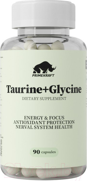 Изображение товара Комплексные аминокислоты Prime Kraft Taurine+ Glycine (90капсул)